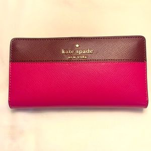 NWT Kate Spade large slim bifold wallet - multi pink